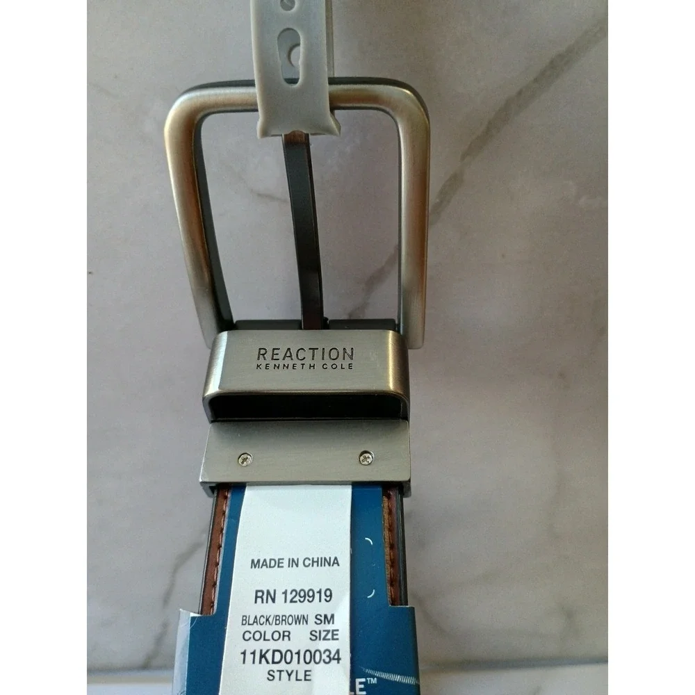 NWT Kenneth Cole Men's Reversible‎ Leather Belt Brown/Black Small 1.5